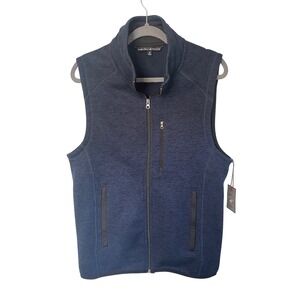 Beverly Hills Polo Club Mens Royal Blue Sweater Fleece Full Zip Vest M MBSK28